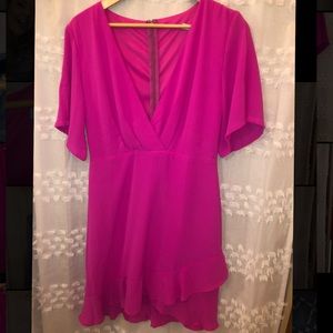 She & Sky ruffled pink dress